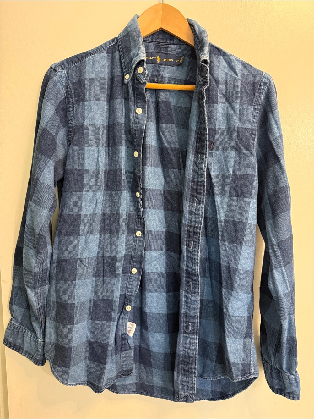Ralph Lauren Men's Blue Plaid Button-Down Shirt